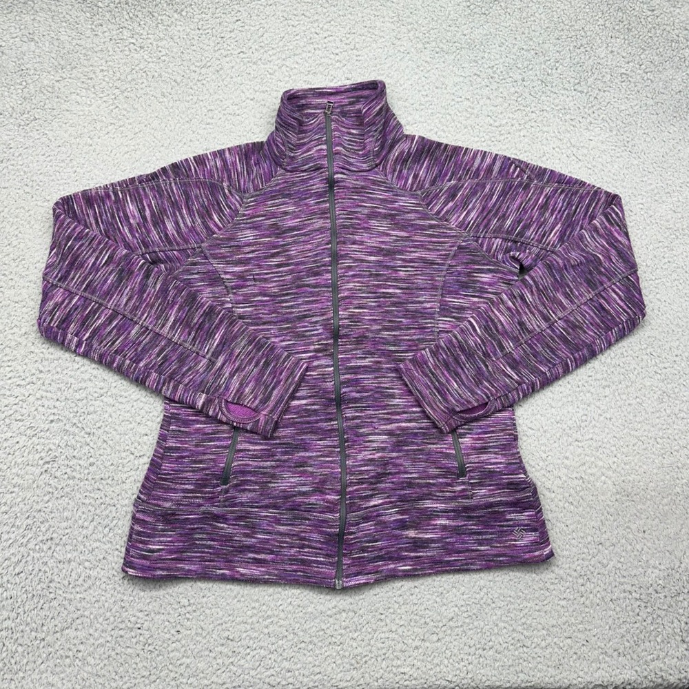 Columbia Sportswear AL6109 Womens Small Purple Multicolor Full Zip Fleece Jacket - Picture 12 of 12